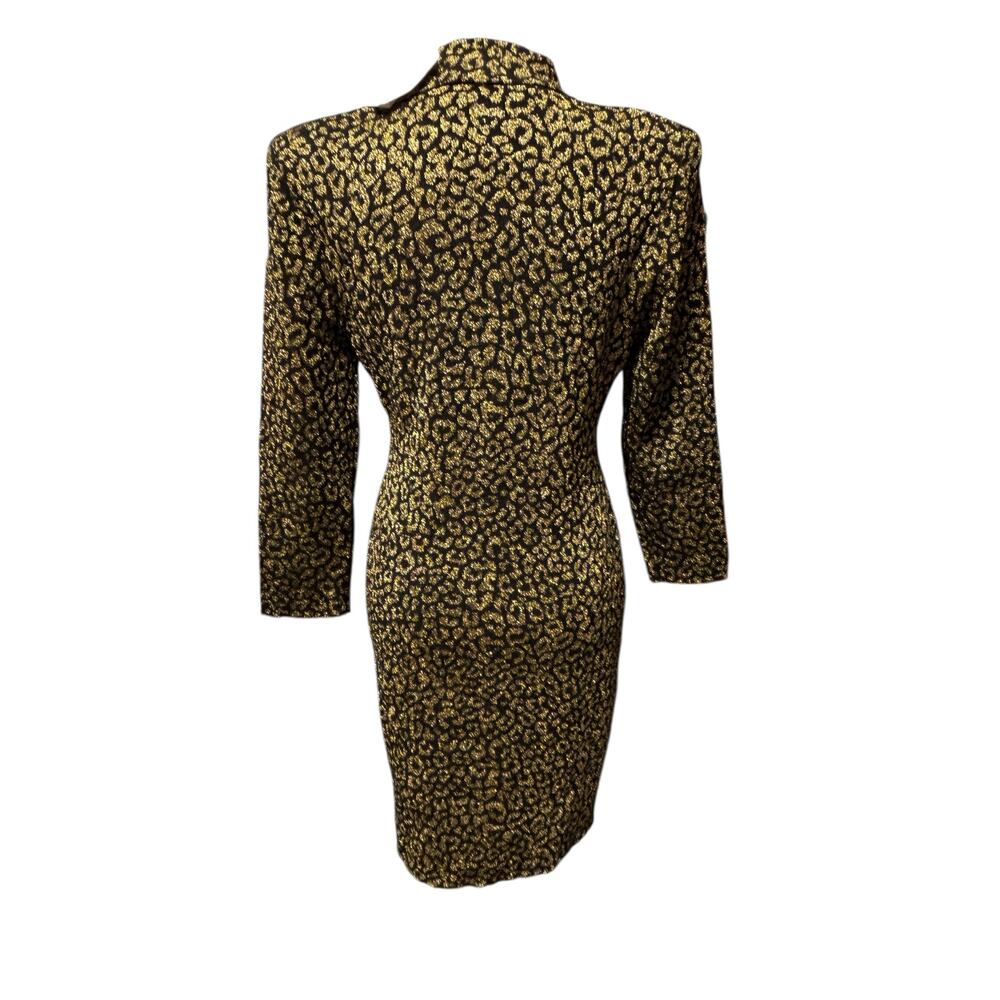 A.L.C. NWT Mahry Dress Size L Black & Gold 3/4 Sleeves Bodycon Cocktail Evening - Picture 4 of 9